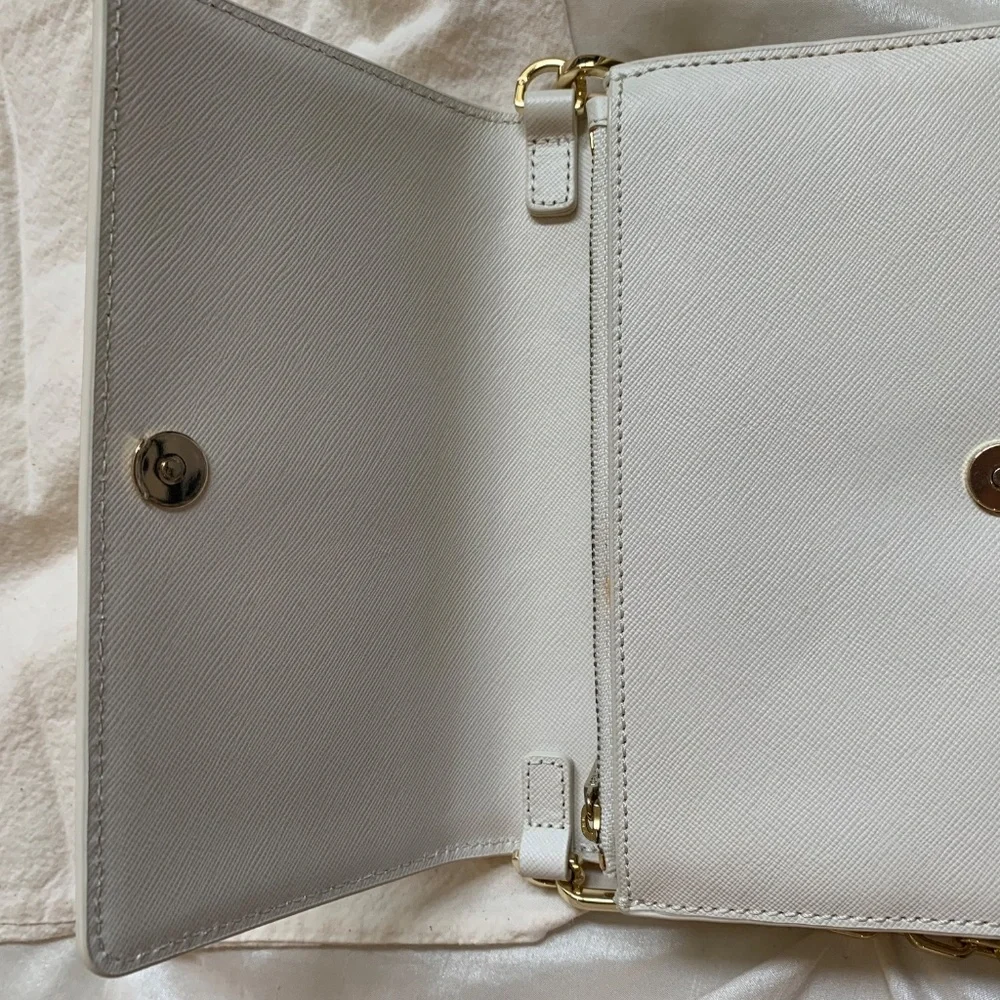 Tory Burch Cream Small Leather Crossbody Handbag